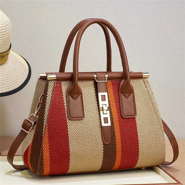 Woven Striped Handbag | Chic Design | Everyday Elegance