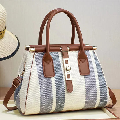 Woven Striped Handbag | Chic Design | Everyday Elegance