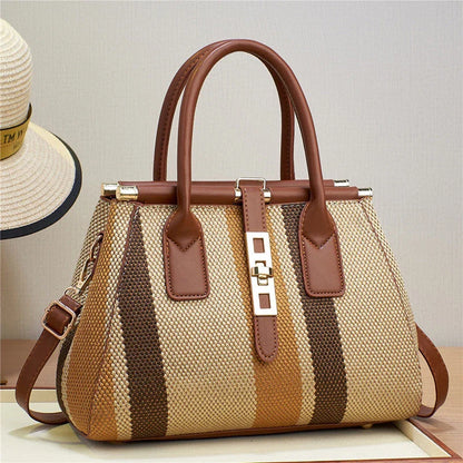 Woven Striped Handbag | Chic Design | Everyday Elegance